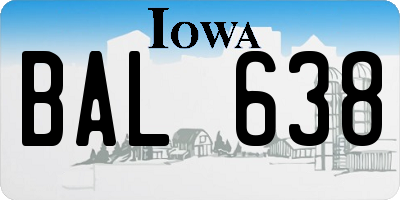 IA license plate BAL638