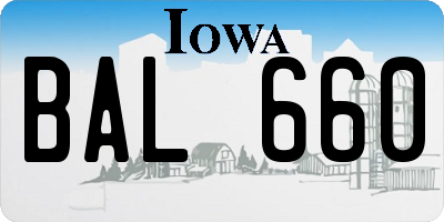 IA license plate BAL660