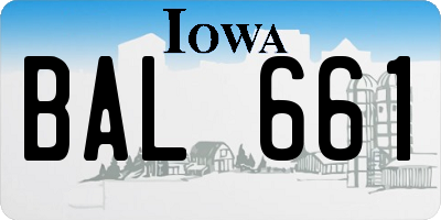 IA license plate BAL661