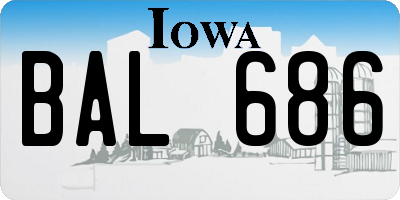 IA license plate BAL686
