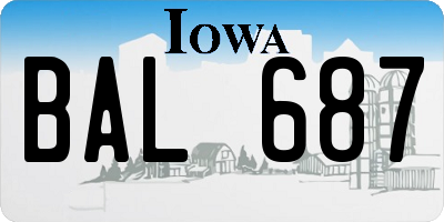 IA license plate BAL687