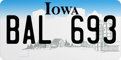 IA license plate BAL693