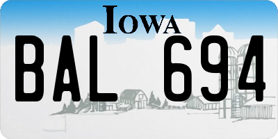 IA license plate BAL694