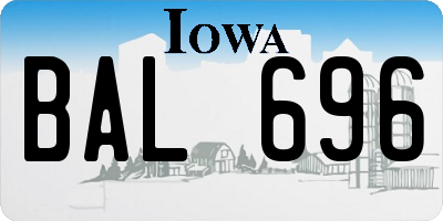 IA license plate BAL696