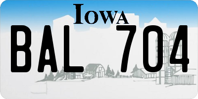 IA license plate BAL704