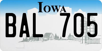 IA license plate BAL705