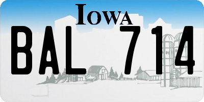 IA license plate BAL714