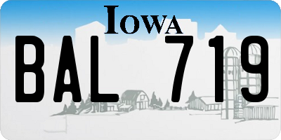 IA license plate BAL719