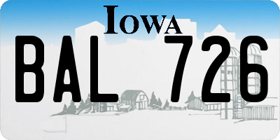 IA license plate BAL726