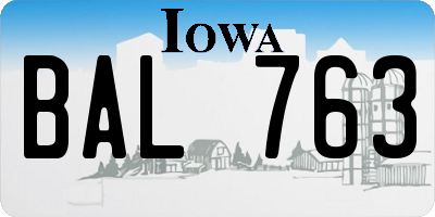 IA license plate BAL763