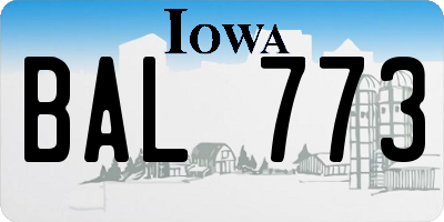 IA license plate BAL773