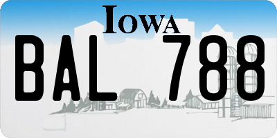 IA license plate BAL788