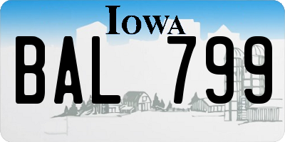 IA license plate BAL799