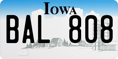 IA license plate BAL808