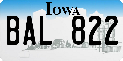 IA license plate BAL822