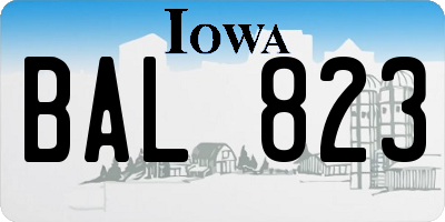 IA license plate BAL823