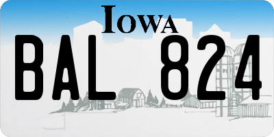 IA license plate BAL824