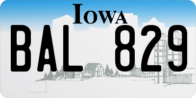 IA license plate BAL829