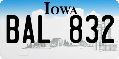 IA license plate BAL832