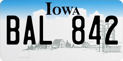 IA license plate BAL842