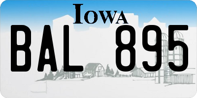 IA license plate BAL895