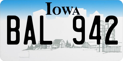 IA license plate BAL942