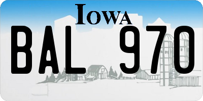 IA license plate BAL970