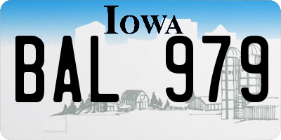 IA license plate BAL979