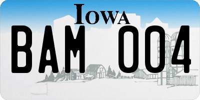 IA license plate BAM004