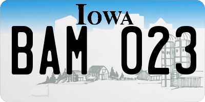 IA license plate BAM023