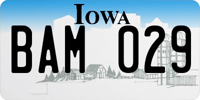 IA license plate BAM029