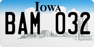 IA license plate BAM032