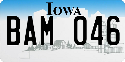 IA license plate BAM046