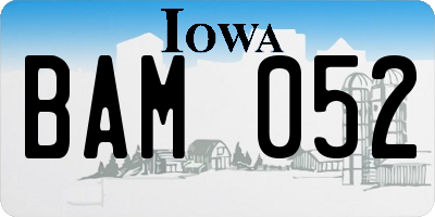 IA license plate BAM052