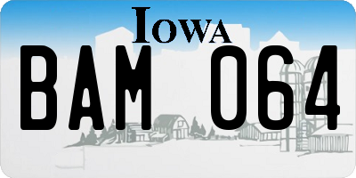 IA license plate BAM064