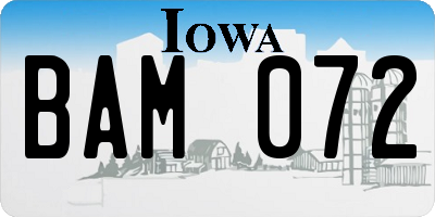 IA license plate BAM072