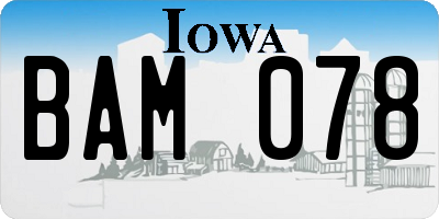 IA license plate BAM078