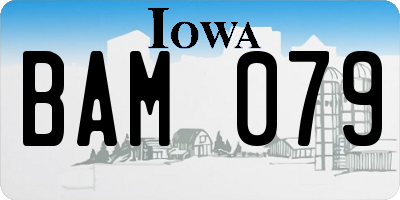 IA license plate BAM079