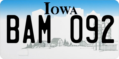 IA license plate BAM092