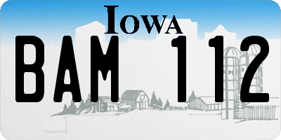 IA license plate BAM112