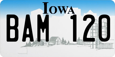 IA license plate BAM120