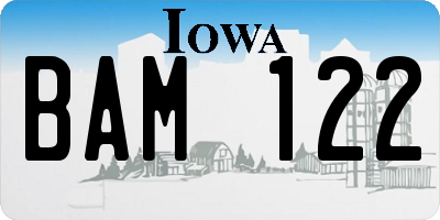 IA license plate BAM122