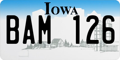 IA license plate BAM126