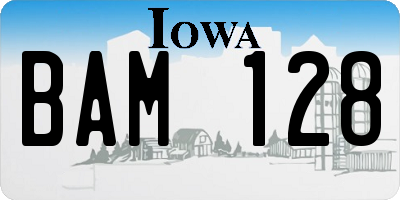 IA license plate BAM128