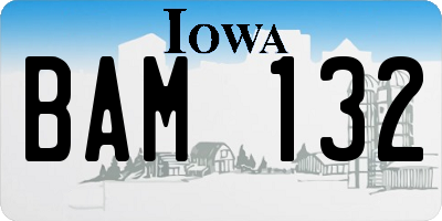 IA license plate BAM132
