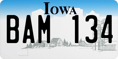 IA license plate BAM134