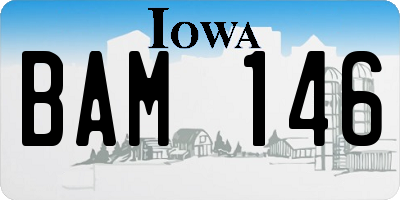 IA license plate BAM146