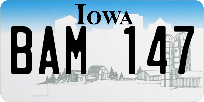 IA license plate BAM147