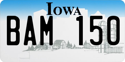 IA license plate BAM150