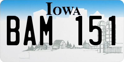 IA license plate BAM151